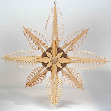 Large Shaved Wood Window Star