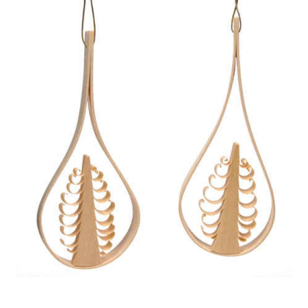 Set of 2 Simple Spanbaum Ornaments