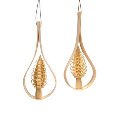 Set of 2 Fancy Spanbaum Ornaments