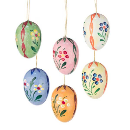 Small Hanging Easter Eggs with Polka-dot Flowers (6)