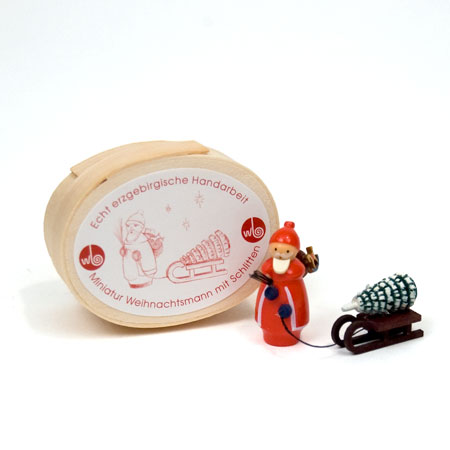 Miniature Santa with Sled in Spanbox