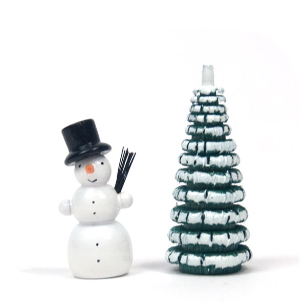 Miniature Snowman and Tree in Spanbox