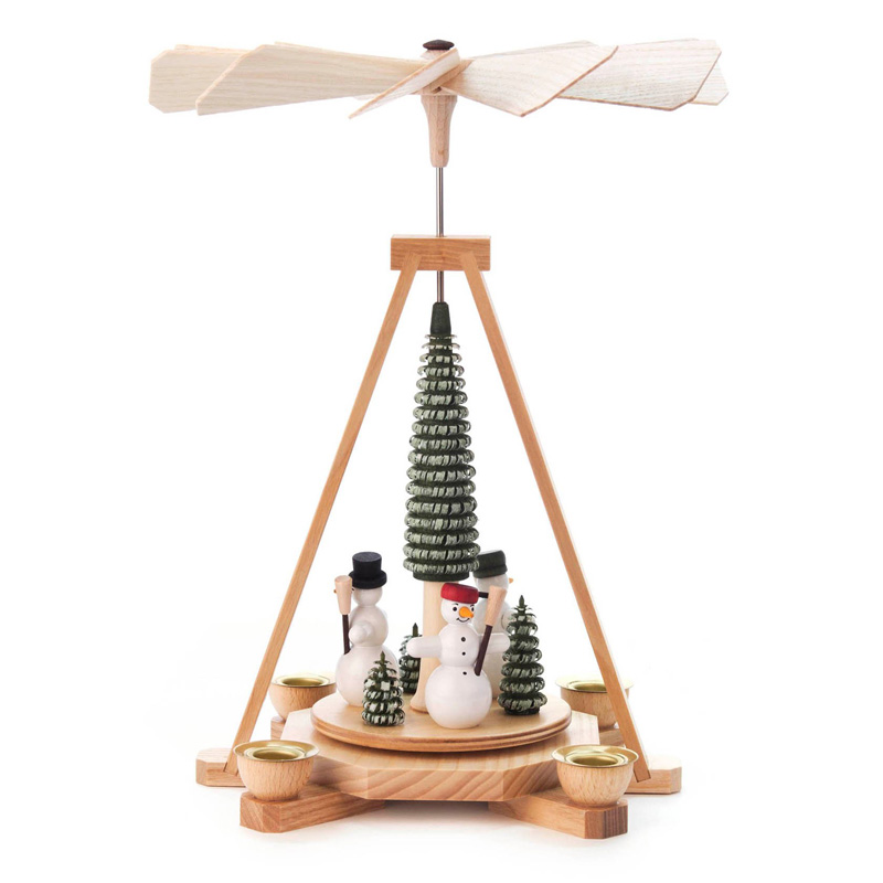 Candle Pyramid with Snowmen