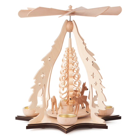 Tealight Pyramid with Deer on a Star-Shaped Base