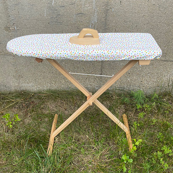 Wood Ironing Board, Cover and Iron for House Play
