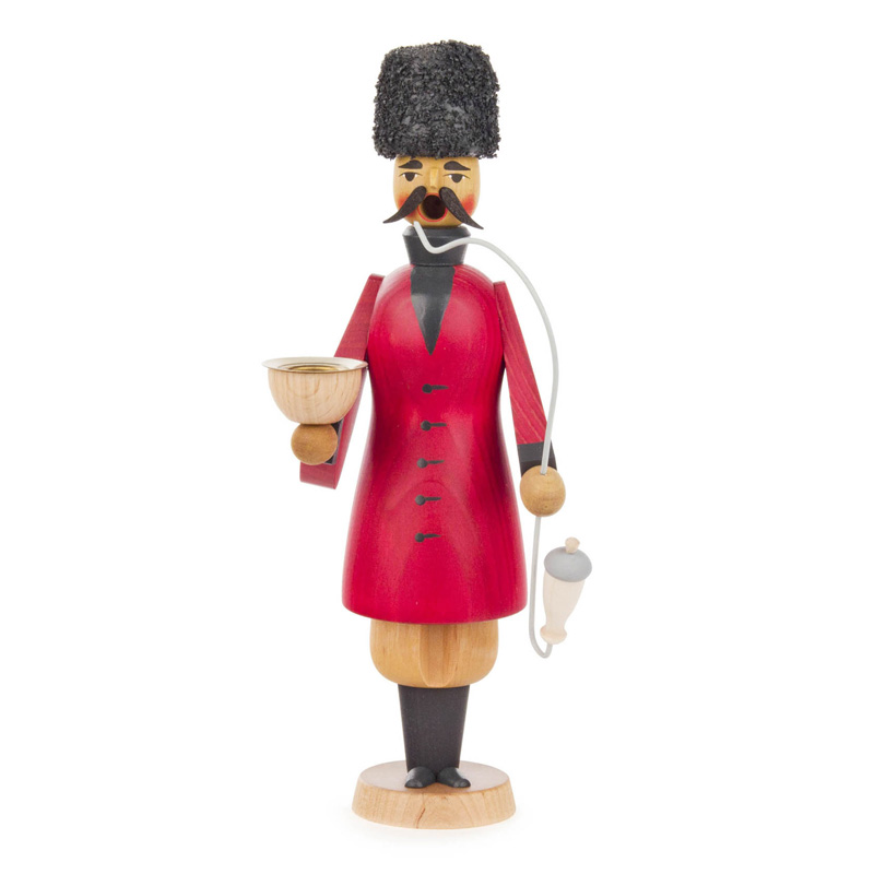 Wooden Smoking Man in Traditional Cossack Costume