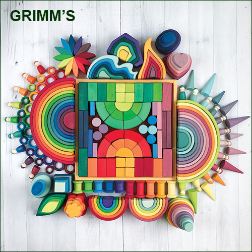 Wood building toys, rainbows, and puzzles from Germany by Grimm's Spiel und Holz Design“ title=