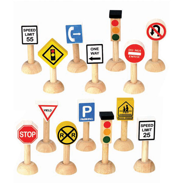 Fun Factory Wooden Toys Australia Boxed Set Cars and Traffic Signs 