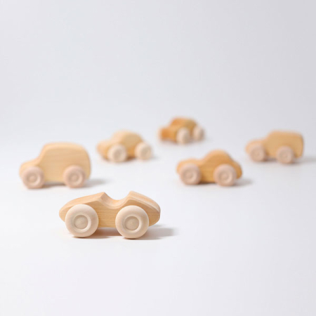 Six Wooden Cars Natural (Grimm's)