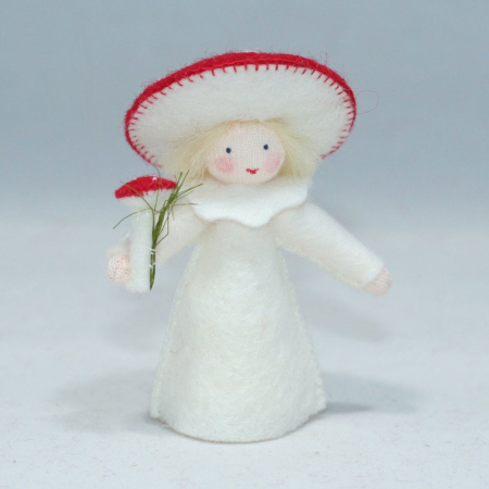 Mushroom Fairy Holding Mushroom Felt Doll Fair